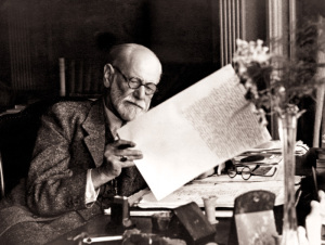 Sigmund Freud Editing a Manuscript